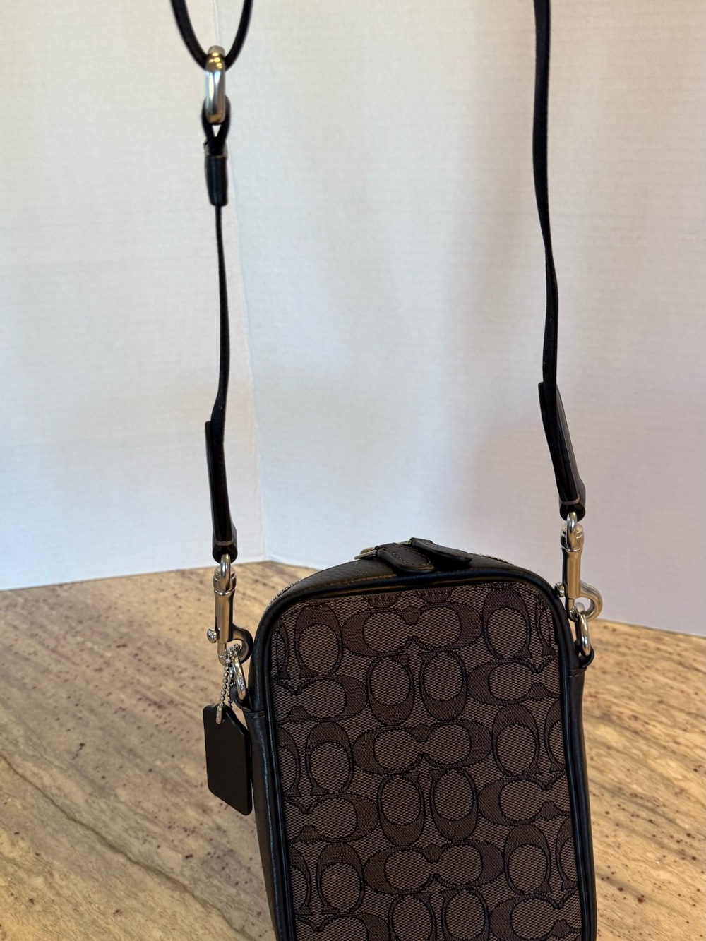 Coach Small Signature Crossbody in Black/Charcoal - Picture 11 of 11